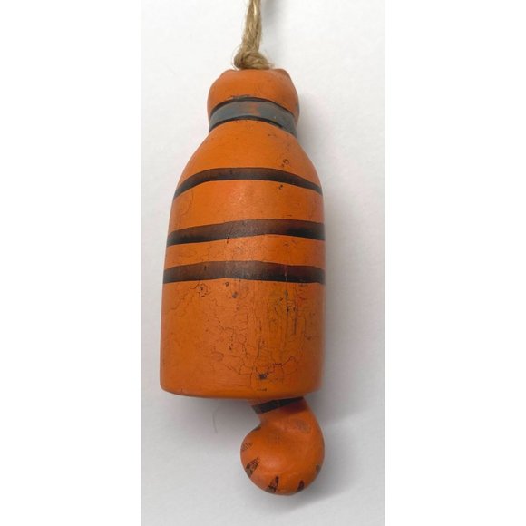 Cat Christmas Tree Ornament Orange Tabby Fish Collar Folk Art Cat Lover Gift - Picture 2 of 8